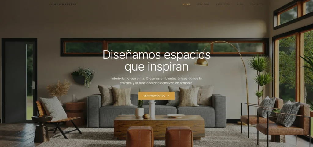 Diseño web negocio de Diseño de interiores